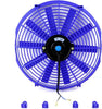 RAF-14-BL+FMK-X2 2Pcs 14" Inch Electric Radiator Cooling Fan Kit (Blue)