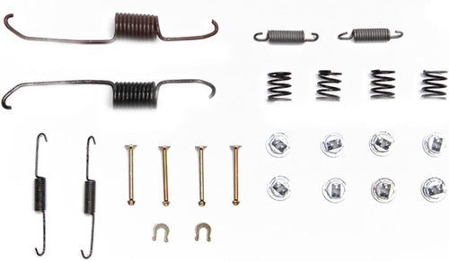 Professional 18K1463 Rear Drum Brake Hardware Kit with Springs, Pins, Retainers, and Washers