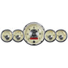 5 PC. GAUGE KIT 3-3/8 in. & 2-1/16 in. ELEC. SPEEDO W/LCD ODO PRESTIGE ANTQ. IVORY - greatparts