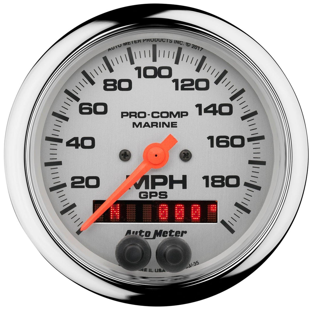 3-3/8 in. GPS SPEEDOMETER 0-200 MPH MARINE CHROME ULTRA-LITE - greatparts