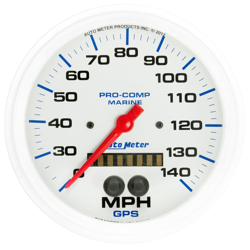 5 in. GPS SPEEDOMETER 0-140 MPH MARINE WHITE - greatparts
