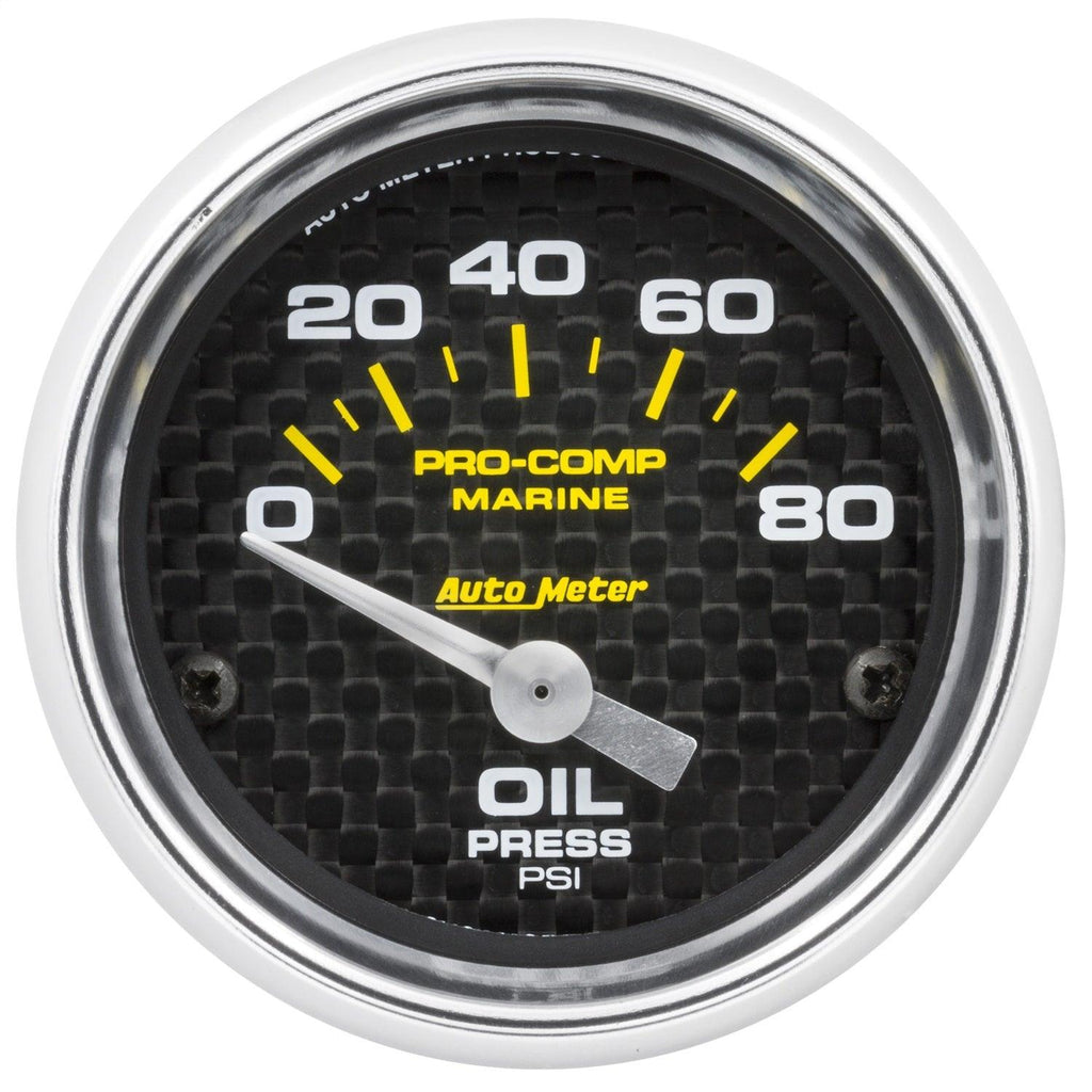 2-1/16 in. OIL PRESSURE 0-80 PSI MARINE CARBON FIBER - greatparts