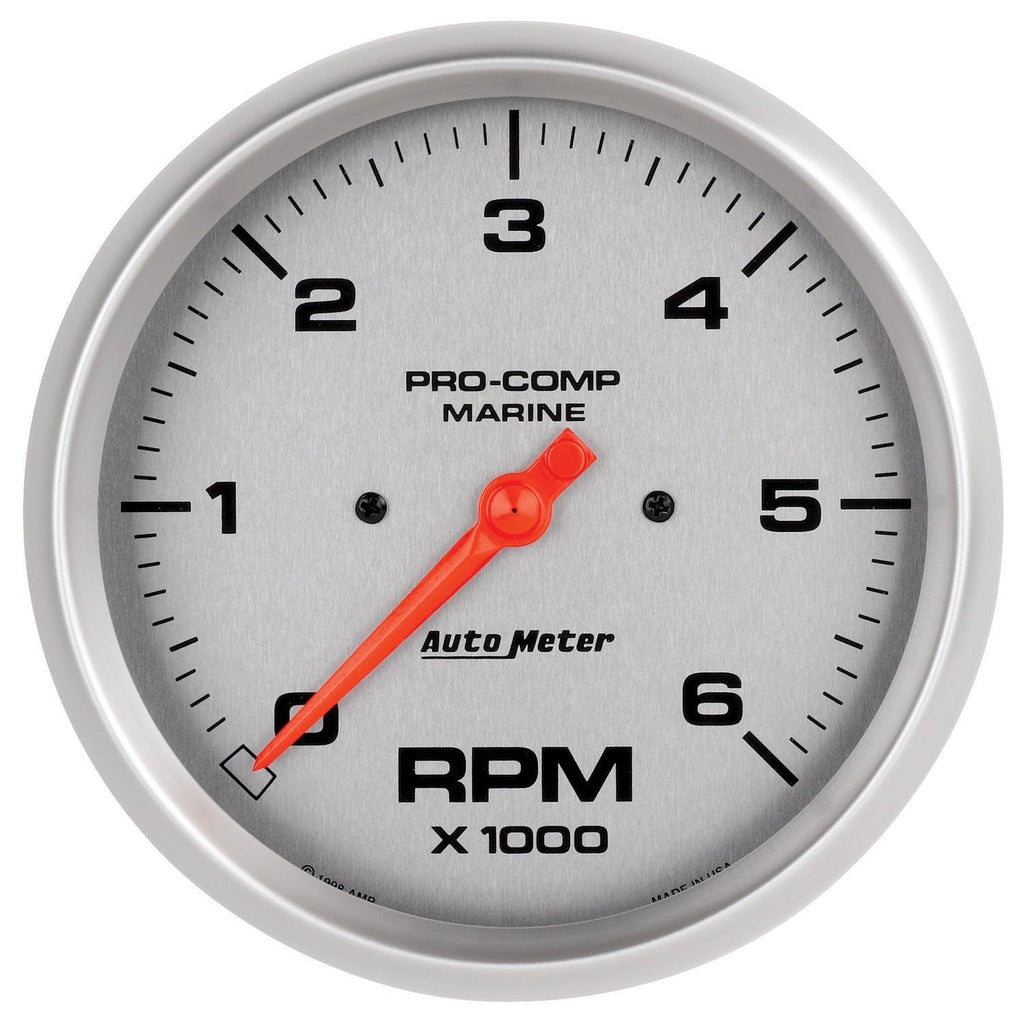 5 in. IN-DASH TACHOMETER 0-6000 RPM MARINE SILVER ULTRA-LITE - greatparts