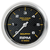 3-3/8 in. IN-DASH TACHOMETER 0-6000 RPM MARINE CARBON FIBER - greatparts