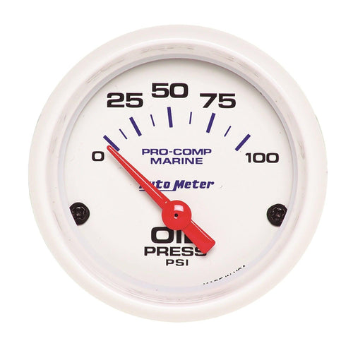 2-1/16 in. OIL PRESSURE 0-100 PSI MARINE WHITE - greatparts