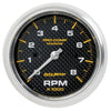 3-3/8 in. IN-DASH TACHOMETER 0-8000 RPM MARINE CARBON FIBER - greatparts