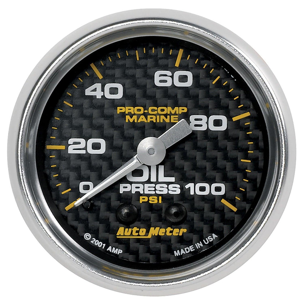 2-1/16 in. OIL PRESSURE 0-100 PSI MARINE CARBON FIBER - greatparts