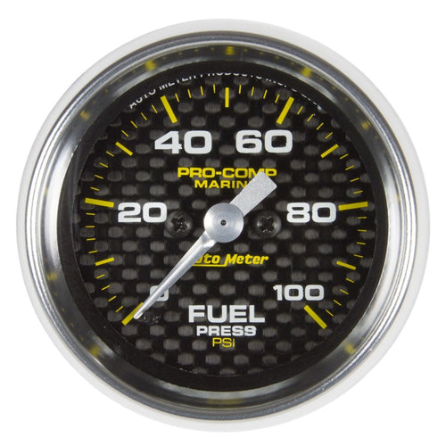 2-1/16 in. FUEL PRESSURE 0-100 PSI MARINE CARBON FIBER - greatparts