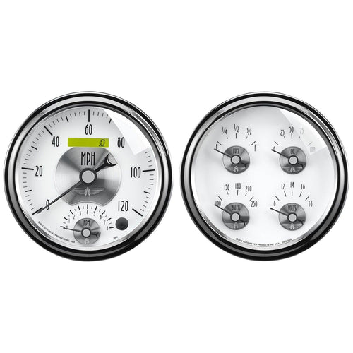 2 PC. GAUGE KIT 5 in. QUAD & TACH/SPEEDO 240-33 O PRESTIGE PEARL - greatparts