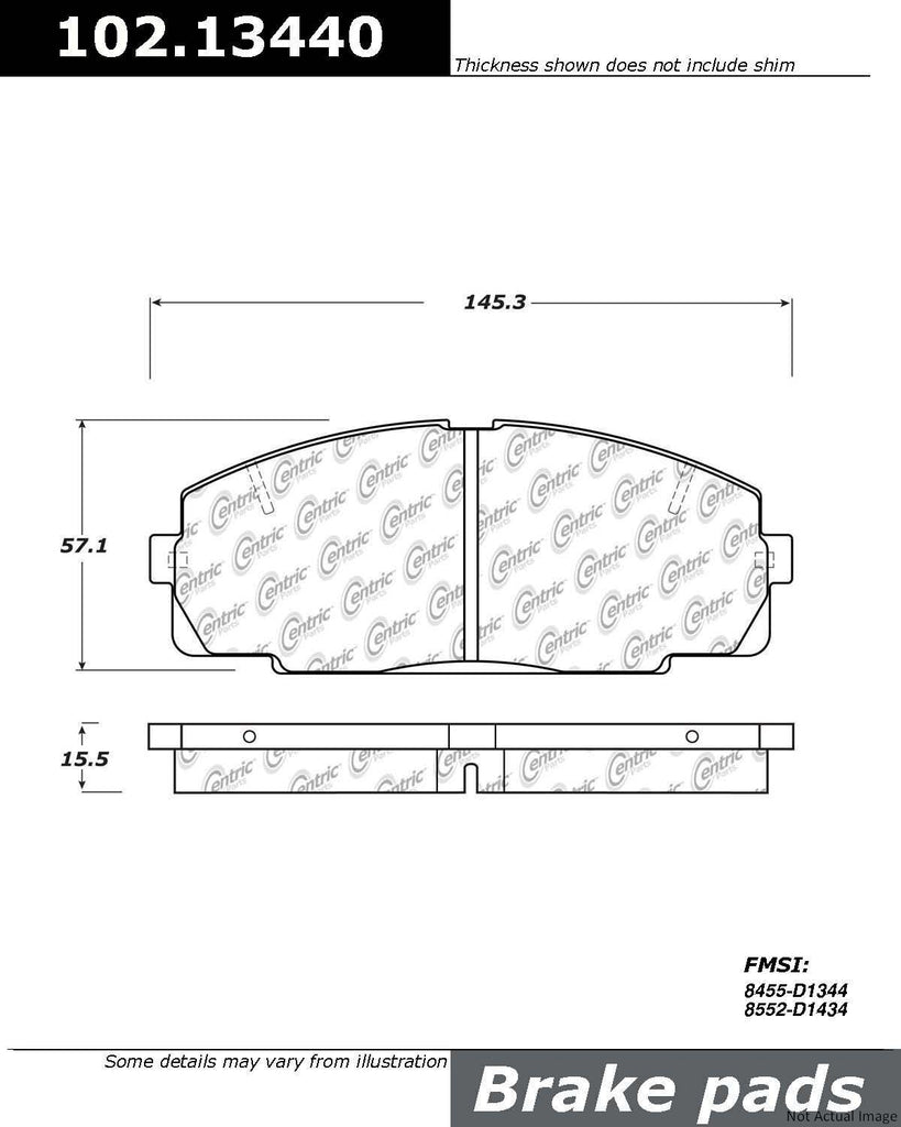 Centric Front Disc Brake Pad for 06-20 Hiace (102.13440)