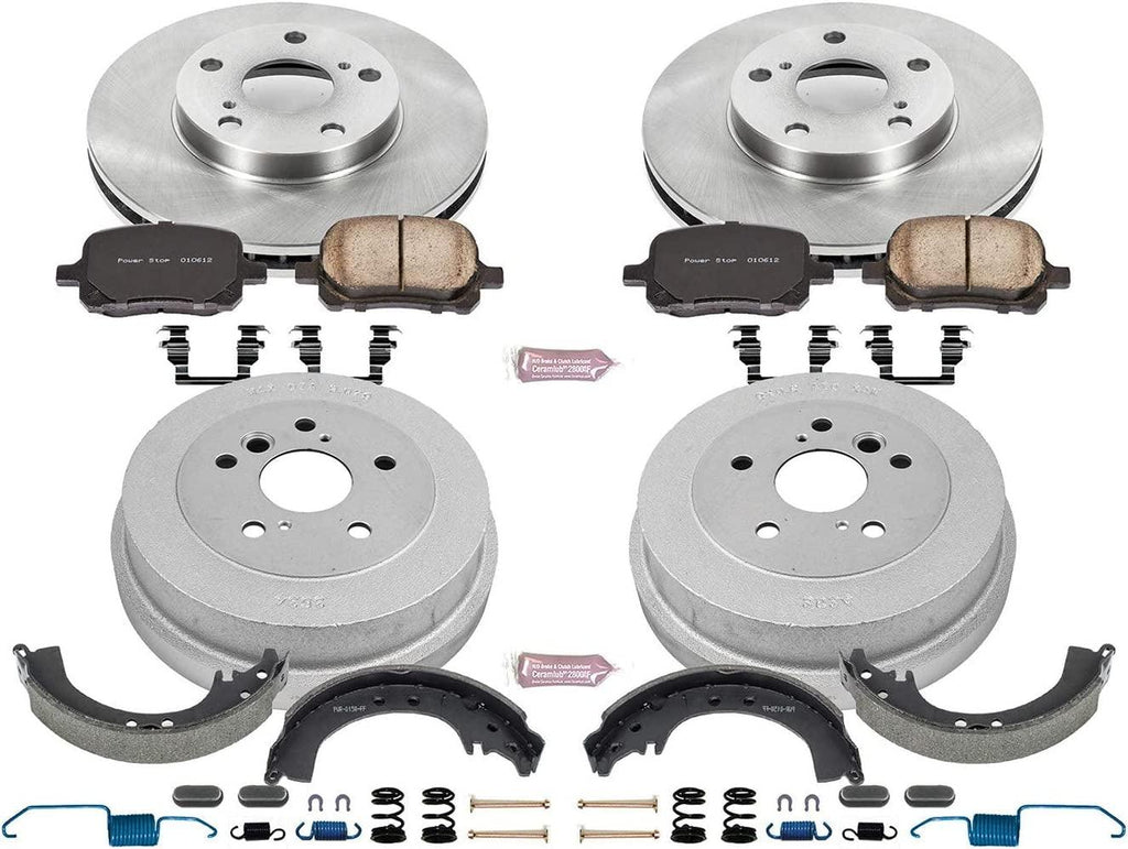 KOE15064DK Autospecialty Front and Rear Replacement Brake Kit-Oe Brake Drums & Ceramic Brake Pads