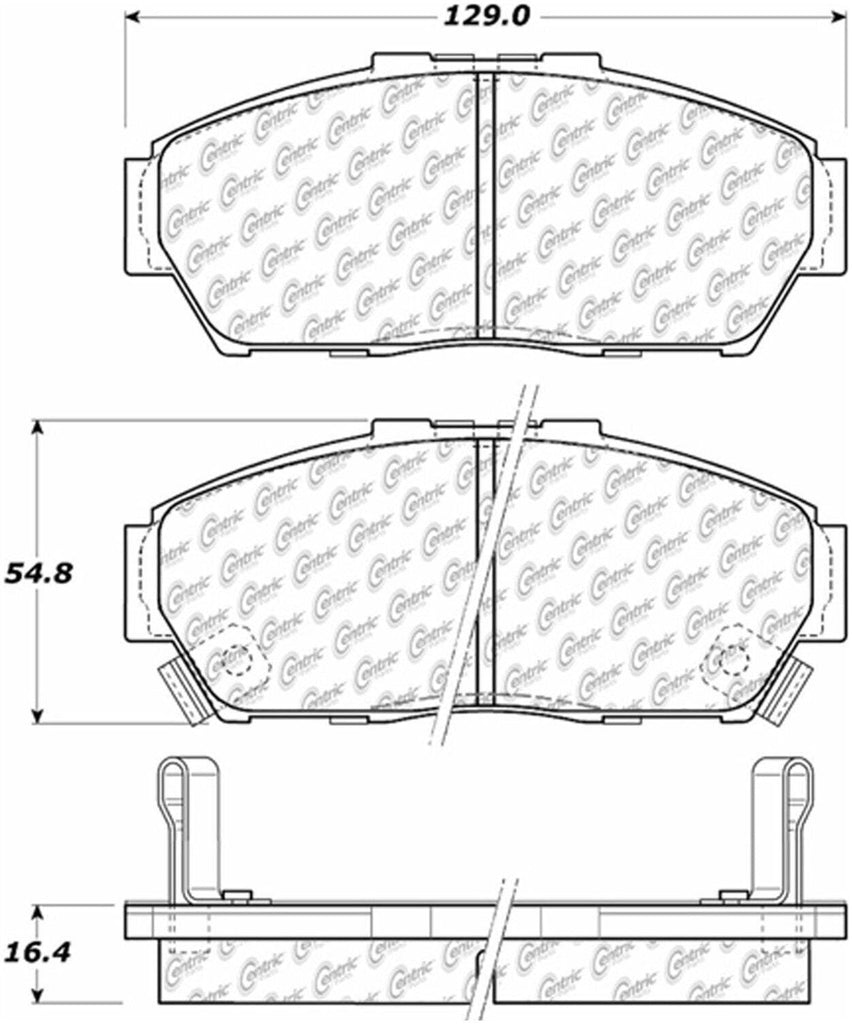 Centric Front Disc Brake Pad for Integra, Civic (105.06170)