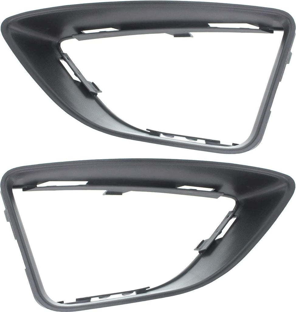 Front Fog Lamp Molding Compatible with 2010-2012 Ford Fusion Set of 2 Passenger and Driver Side Textured Black S/SE Models