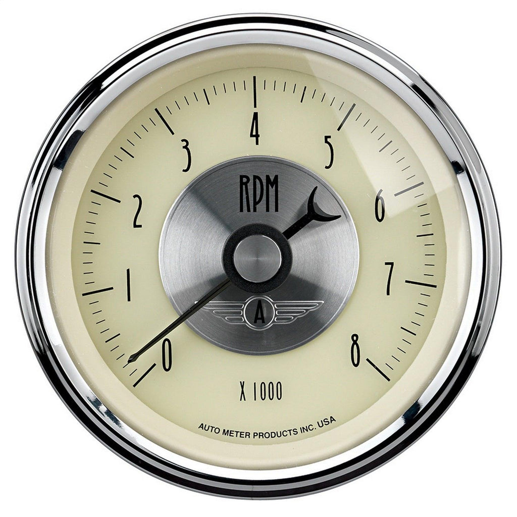 3-3/8 in. IN-DASH TACHOMETER 0-8000 RPM PRESTIGE ANTIQUE IVORY - greatparts