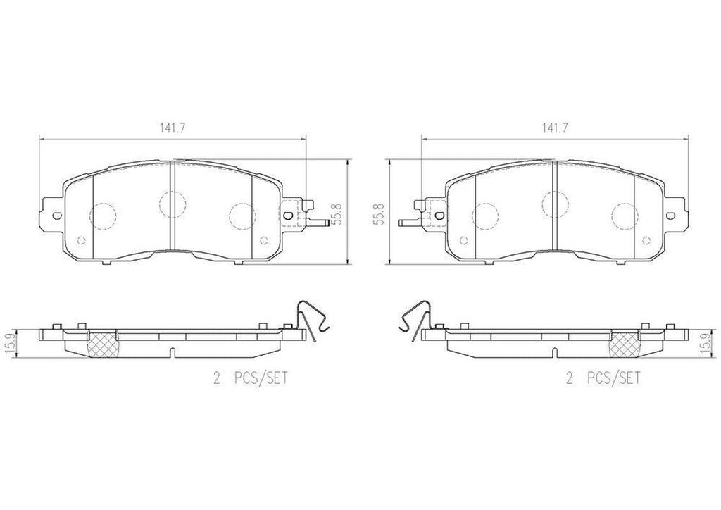 Brembo Front Disc Brake Pad Set for Altima, LEAF (P56104N)