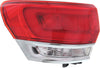 Tail Light Assembly Compatible with 2014-2018 Jeep Grand Cherokee Outer with Chrome Trim Driver Side
