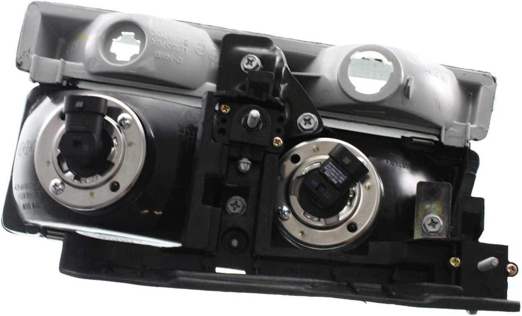 Headlight Assembly Compatible with 1992-1993 Buick Lesabre and 1991-1993 Buick Park Avenue Halogen, with Black Trim (Includes Park Light), Set of 2, Driver and Passenger Side