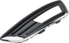 Fog Light Trim Compatible with 2015-2019 Ford Focus Black and Chrome Front, Driver Side