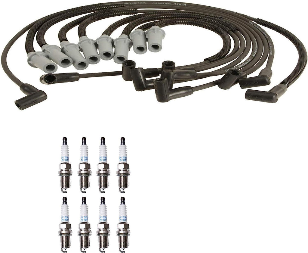 Denso Wire Set 7Mm & 8 Platinum TT Spark Plugs 0.040 Kit for Dodge 5.2 5.9 V8