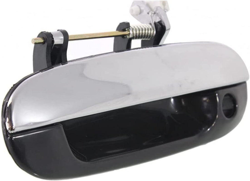for Buick Rainier Exterior Door Handle Front, Driver Side Smooth Black Bezel with Chrome Lever (2004-2007) | with Key Hole | Trim:All Submodels | GM1310175 | 88981048