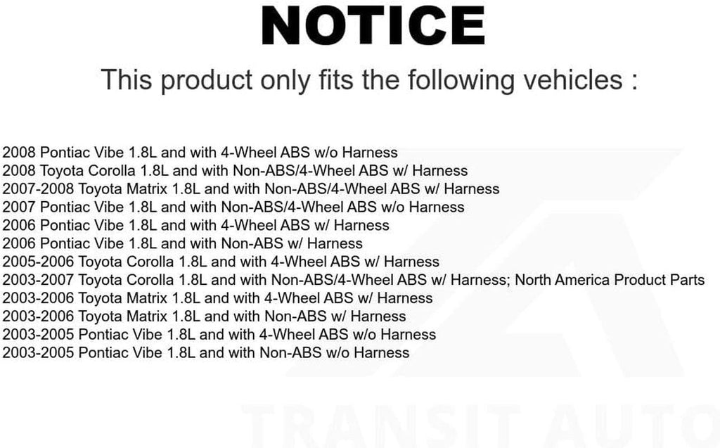Mpulse Front Right ABS Wheel Speed Sensor SEN-2ABS0517 for Toyota Corolla Matrix Pontiac Vibe