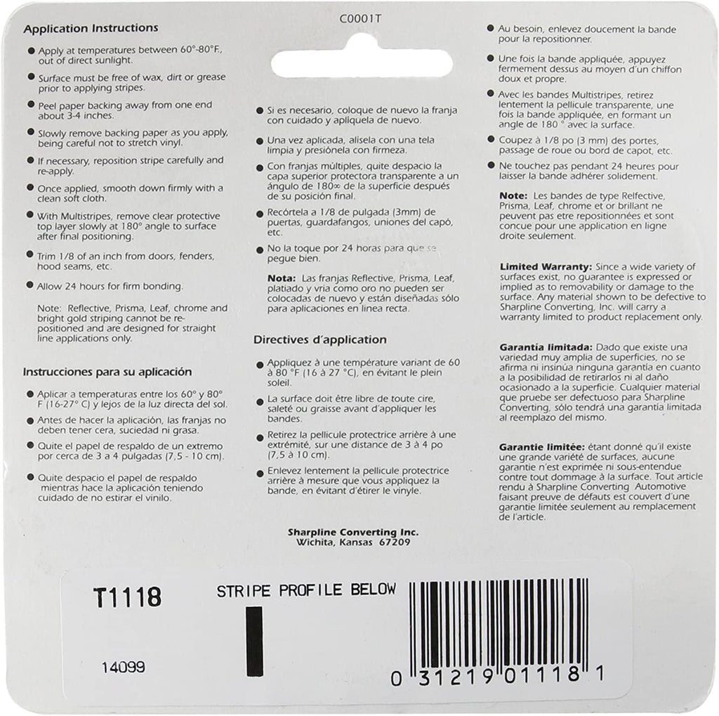 Trimbrite T1118 1/8 Pinstripe Tape Red