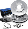 R1 Concepts Front Brakes and Rotors Kit |Front Brake Pads| Brake Rotors and Pads| Semi Metallic Brake Pads and Rotors |Sensor Kit |Fits 2008-2019 Pontiac Vibe, Scion Xd, Toyota Corolla, Matrix