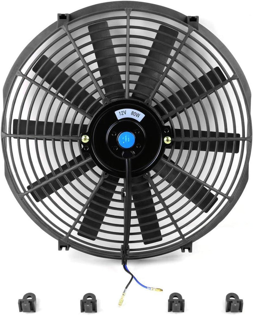 RAF-14+FMK-X2 2Pcs 14" Inch Electric Radiator Cooling Fan Kit (Black)