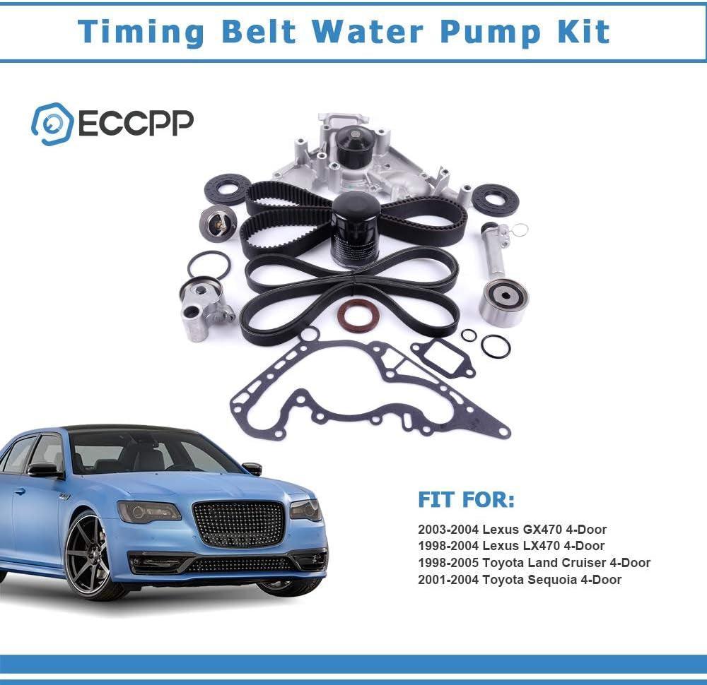 Timing Belt with Water Pump Kit,  Automotive Replacement Timing Kits for 1998-2004 Fit for LEXUS LX470 2002-2004 Fit for TOYOTA Sequoia 4.7L V8 DOHC