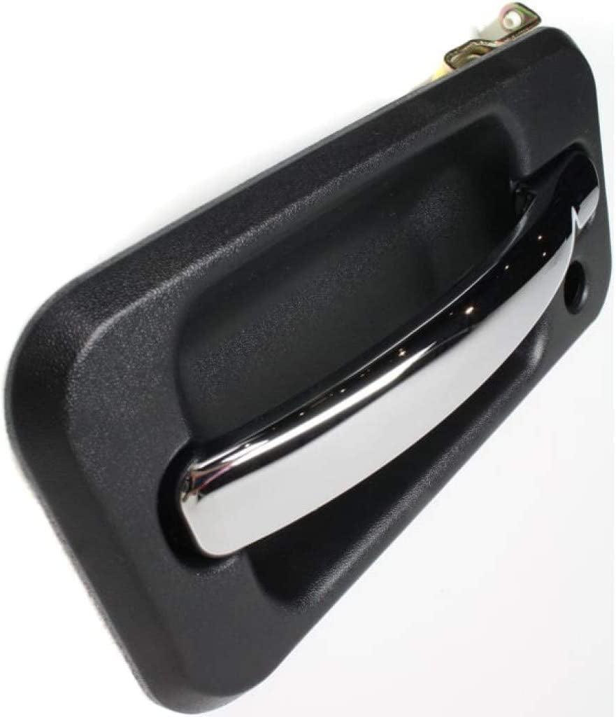 for Hummer H2 Exterior Door Handle Front, Driver Side Black Bezel with Chrome Lever 2003-2009 | with Key Hole | Trim: Base | HU1310101 | 25845866