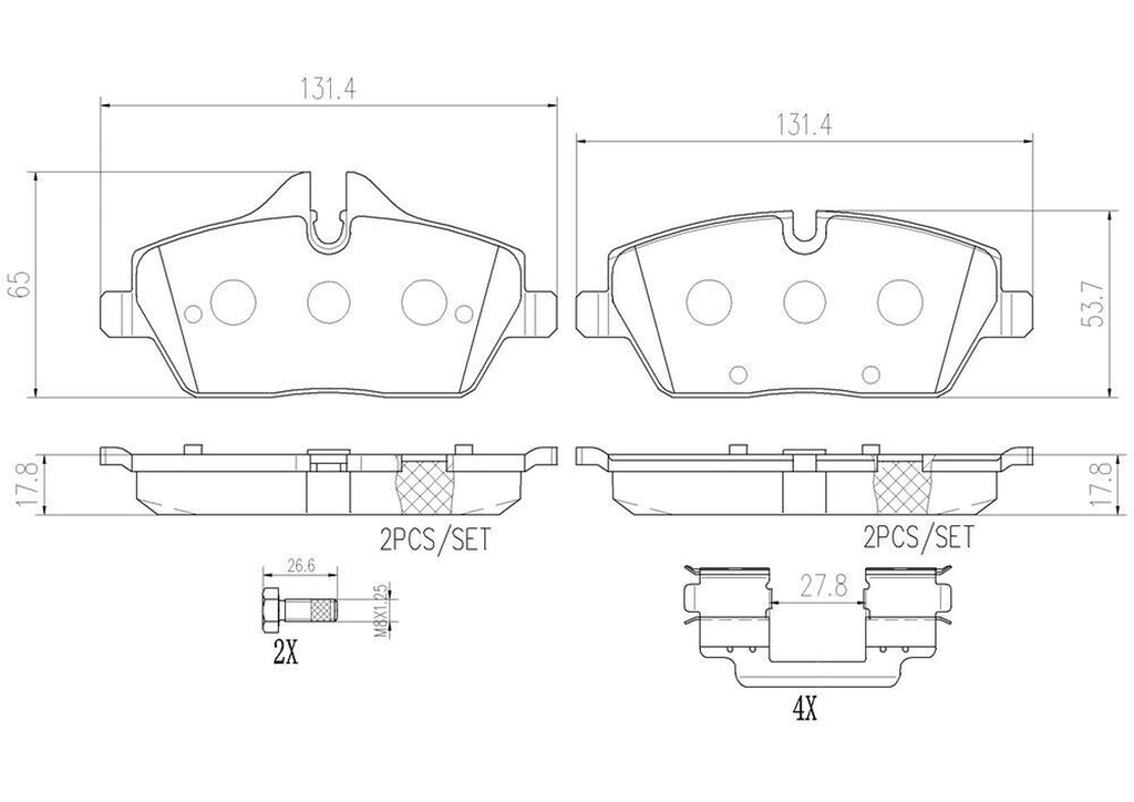 Brembo Front Disc Brake Pad Set for 07-21 Cooper (P06034N)