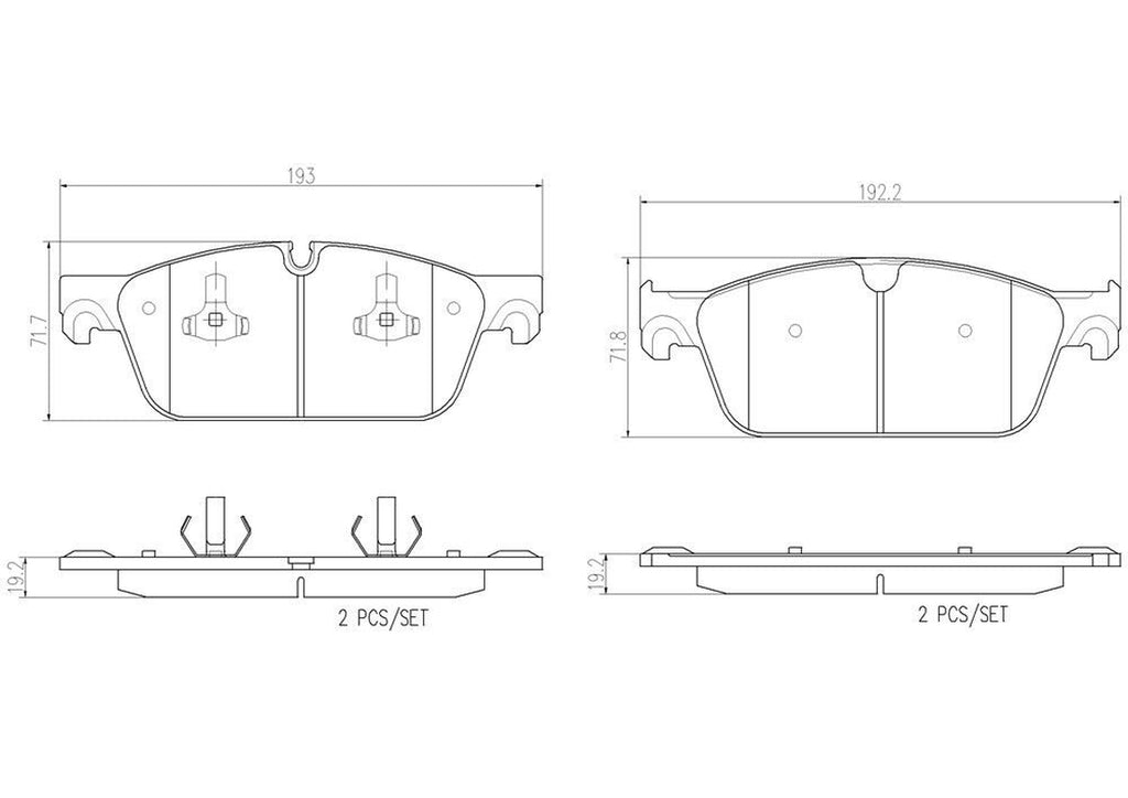 Brembo Front Disc Brake Pad Set for Mercedes-Benz (P50102N)