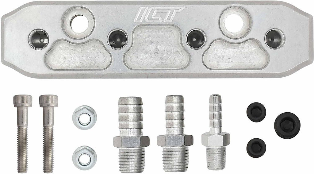 Aluminum 6-Port Vacuum Boost Distribution Block Intake Turbo Air Feed Junction Manifold Made in America 551855-VB001