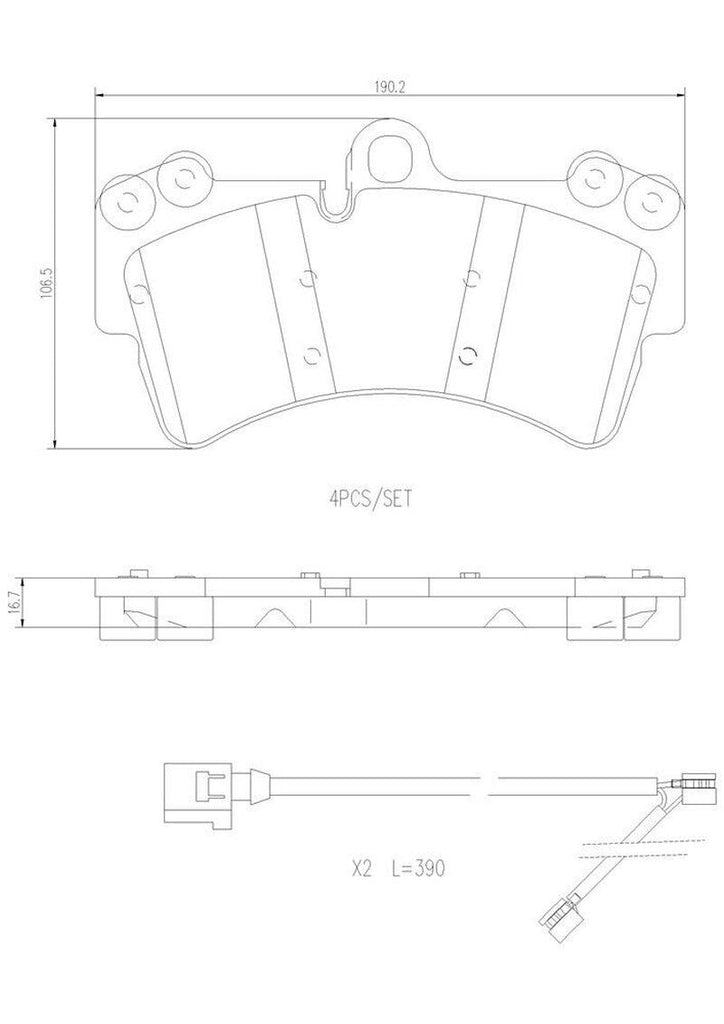 Brembo Front Disc Brake Pad Set for Q7, Cayenne, Touareg (P85065N)