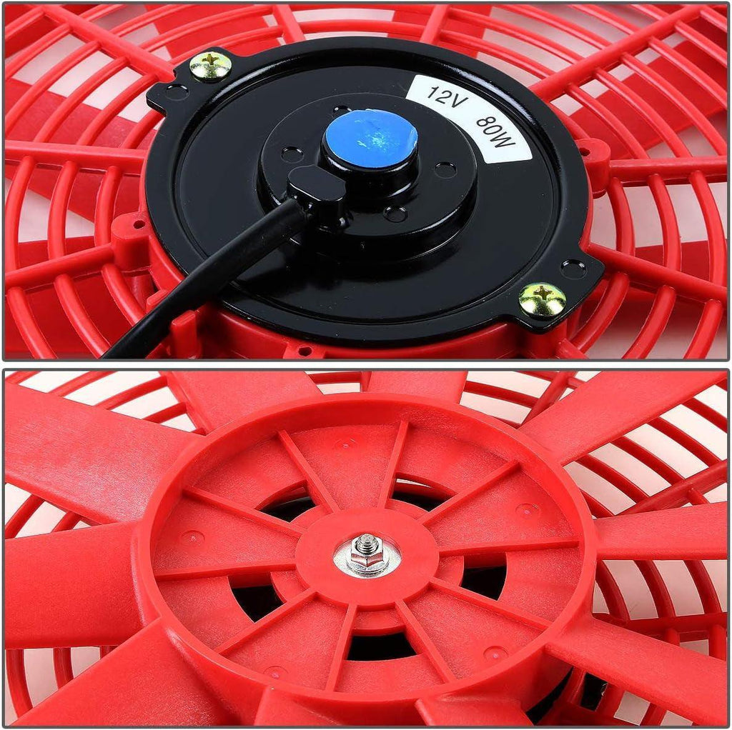 RAF-12-RD+FMK-X2 2Pcs 12" Inch Electric Radiator Cooling Fan Kit (Red)