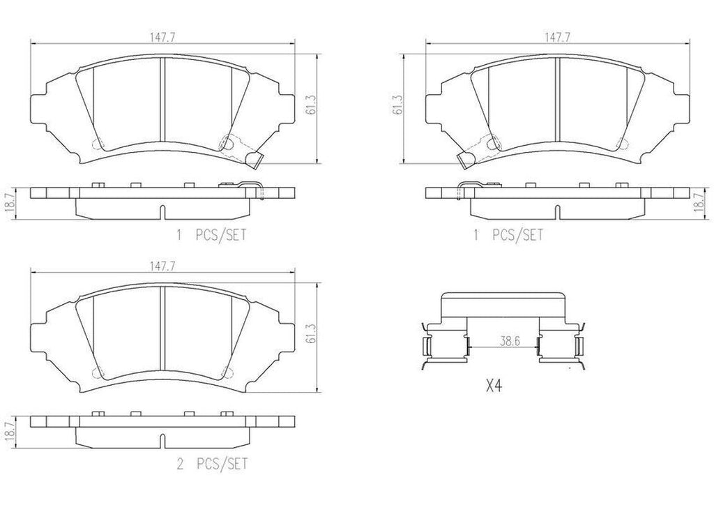 Front Disc Brake Pad Set for Lesabre, Park Avenue, Impala+More (P64001N)