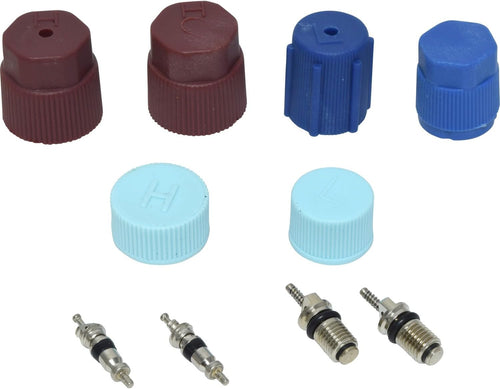 A/C System Valve Core and Cap Kit Compatible with Toyota Corolla 1.8L L4 1995 1996 1997 1998 1999 2000 2001 2002 2003 2004 2005 PC-1031365