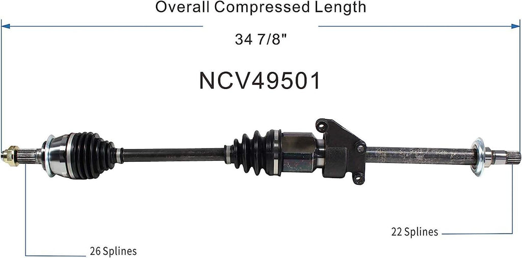 NCV49501 CV Axle Shaft Assembly - Right Front (Passenger Side)
