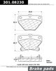 Centric Rear Disc Brake Pad for Matrix, Vibe, Corolla, Celica (301.08230)