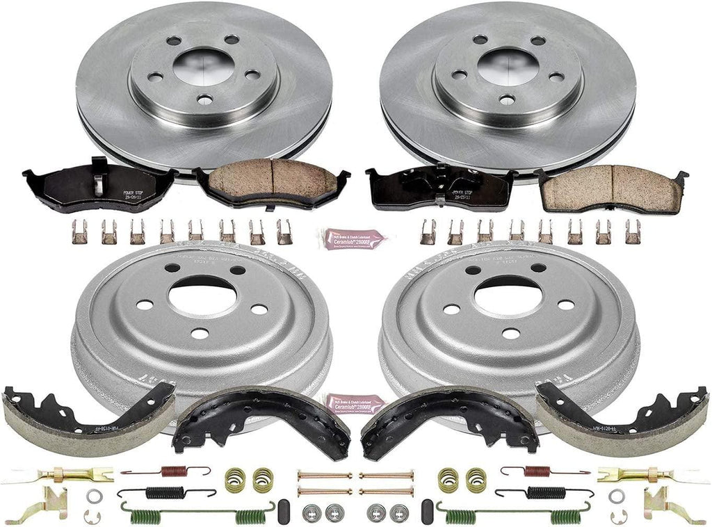 KOE15058DK Autospecialty Front and Rear Replacement Brake Kit-Oe Brake Drums & Ceramic Brake Pads