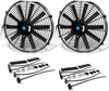 RAF-14+FMK-X2 2Pcs 14" Inch Electric Radiator Cooling Fan Kit (Black)