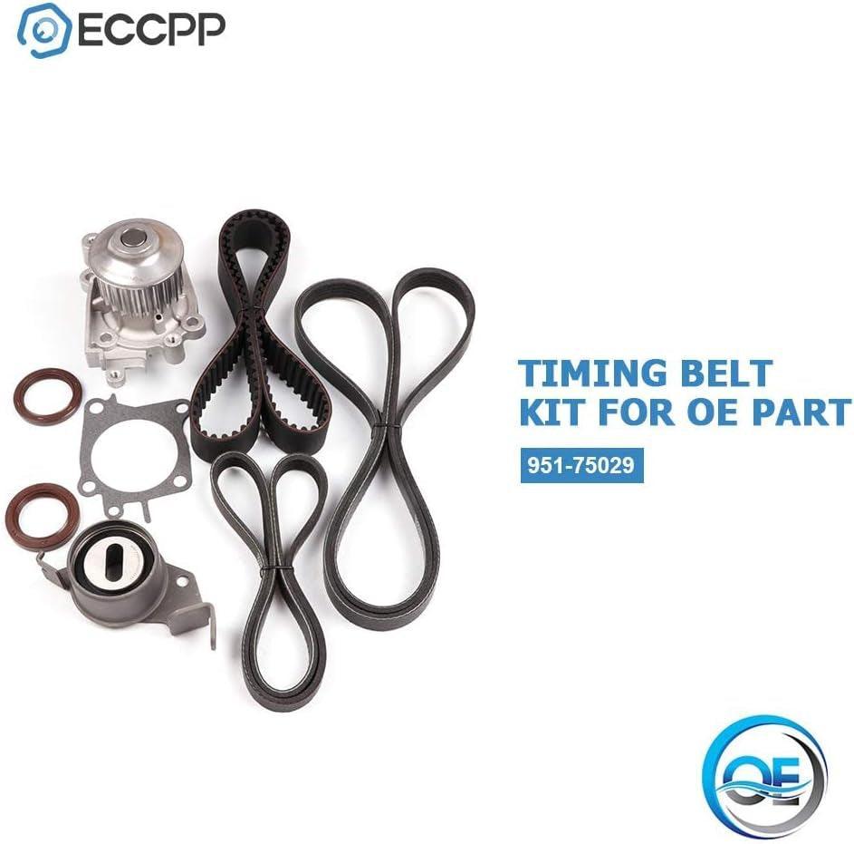 Timing Belt Water Pump Gaskets Tensioner Bearing Kit Fit for 2002-2007 Mitsubishi Lancer 2.0L Eng.Code"4G94"