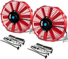 RAF-12-RD+FMK-X2 2Pcs 12" Inch Electric Radiator Cooling Fan Kit (Red)