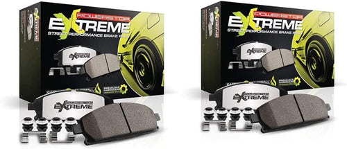 Front Z26-1474A Carbon-Fiber Ceramic Brake Pads Street Performance Z26 W/ Z26-1718 Z26 Extreme Performance Carbon-Ceramic Rear Brake Pad Set