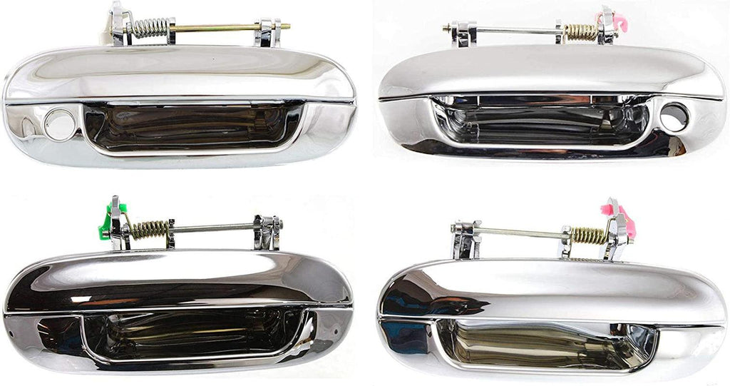 Front and Rear Exterior Door Handle Set of 4 Compatible with 2002-2009 Chevrolet Trailblazer/Gmc Envoy Chrome Driver and Passenger Side