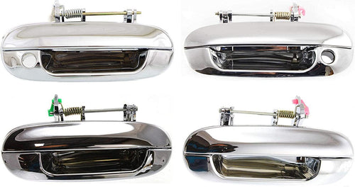 Front and Rear Exterior Door Handle Set of 4 Compatible with 2002-2009 Chevrolet Trailblazer/Gmc Envoy Chrome Driver and Passenger Side