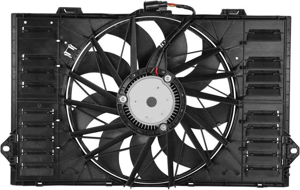 Factory Style Radiator Cooling Fan Assembly Compatible with 10-16 Porsche Panamera 4.8L,OEM-RF-0363