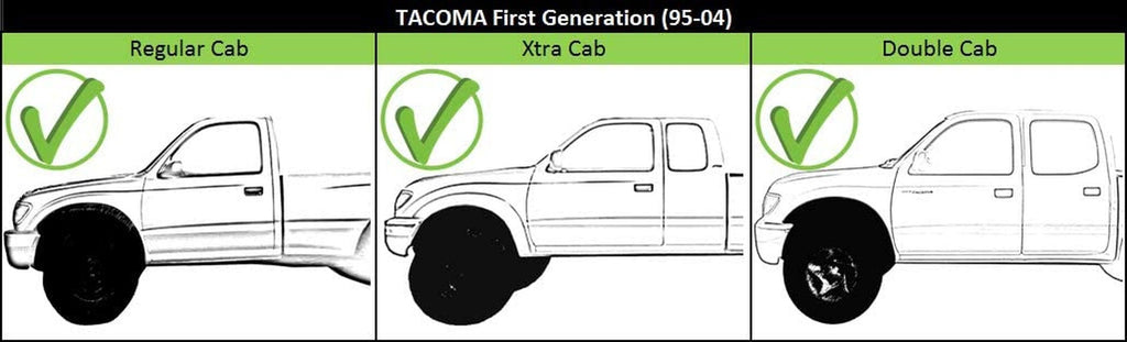 Front, Driver and Passenger Side Exterior Door Handle Set of 4 Compatible with 2001-2004 Toyota Tacoma