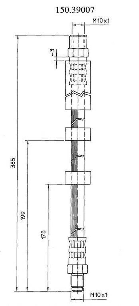 Centric Brake Hydraulic Hose for S60, V70, C70, S70 150.39007