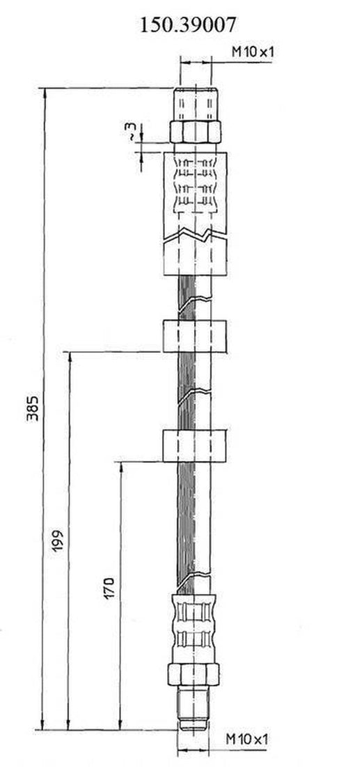 Centric Brake Hydraulic Hose for S60, V70, C70, S70 150.39007